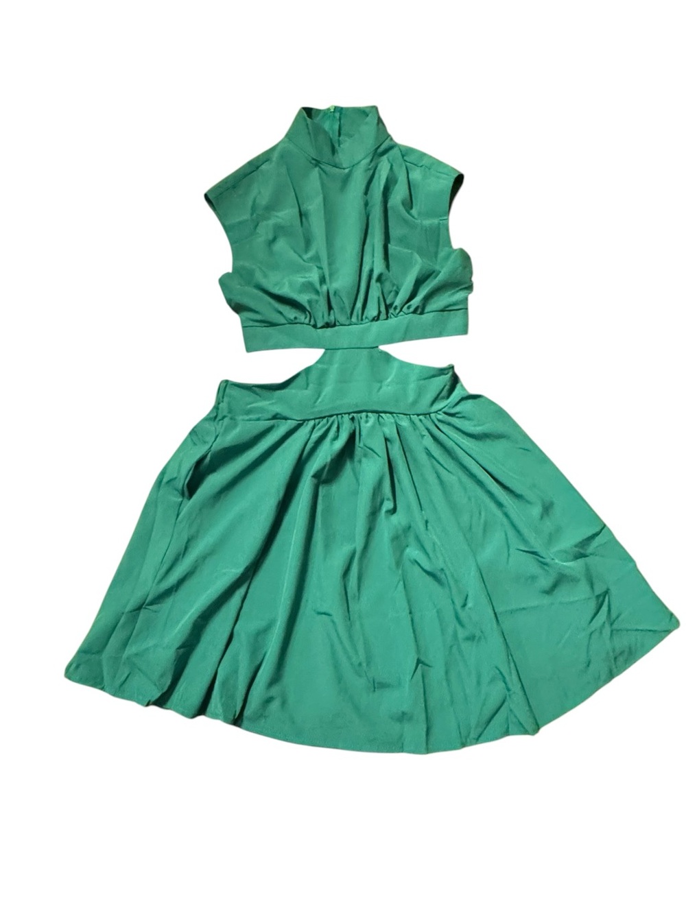 Source Unknown Emerald Green Two-Piece Mini‎ Dress
